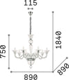 Lampadario-Classico-Brigitta-Vetro-Trasparente-8-Luci-E14