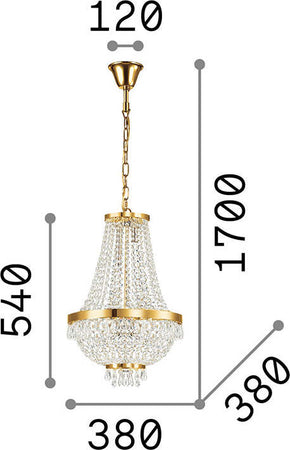 Lampadario-Classico-Caesar-Metallo-Cristallo-Cromo-6-Luci-G9-3W-3000K-Luce-Calda
