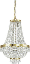Lampadario-Classico-Caesar-Metallo-Cristallo-Oro-6-Luci-G9-3W-3000K-Luce-Calda