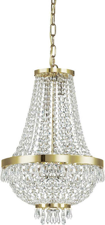 Lampadario-Classico-Caesar-Metallo-Cristallo-Oro-6-Luci-G9-3W-3000K-Luce-Calda