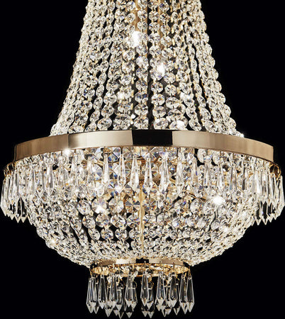 Lampadario-Classico-Caesar-Metallo-Cristallo-Oro-6-Luci-G9-3W-3000K-Luce-Calda