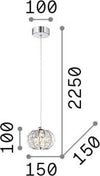 Lampadario-Classico-Calypso-Metallo-Cristallo-Cromo-1-Luce-G9-3W-3000K