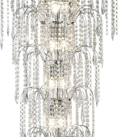 Lampadario-Classico-Cascata-Acciaio-Cromo-Cristallo-13-Luci-E14