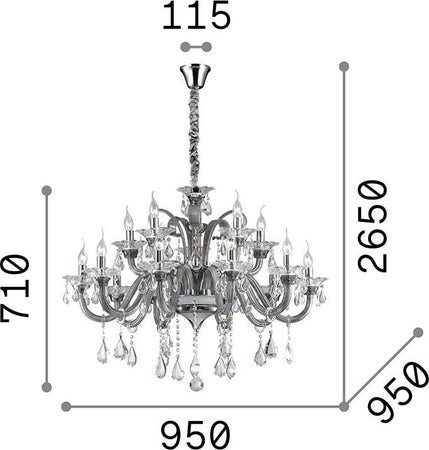 Lampadario-Classico-Colossal-Metallo-Cristallo-Trasparente-15-Luci-E14