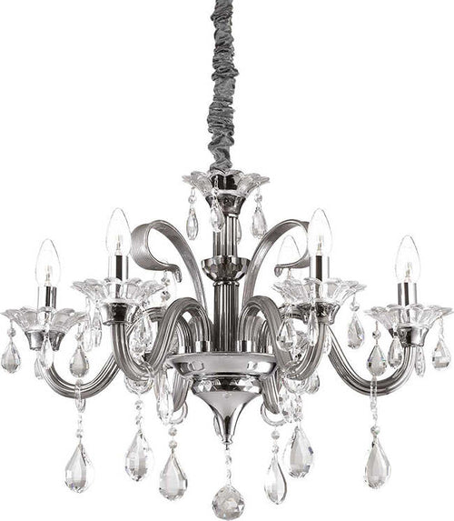 Lampadario-Classico-Colossal-Metallo-Cristallo-Trasparente-6-Luci-E14