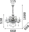 Lampadario-Classico-Colossal-Metallo-Cristallo-Trasparente-6-Luci-E14