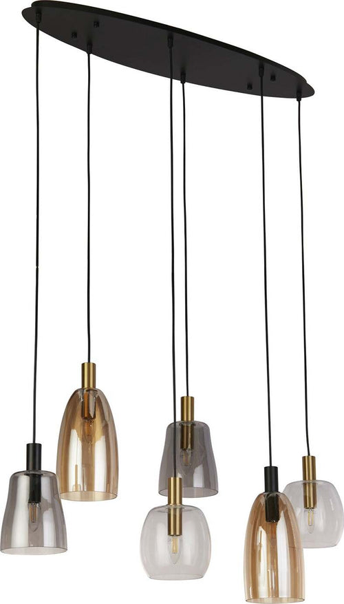 Lampadario-Classico-Divine-Acciaio-Nero-Vetro-6-Luci-E14