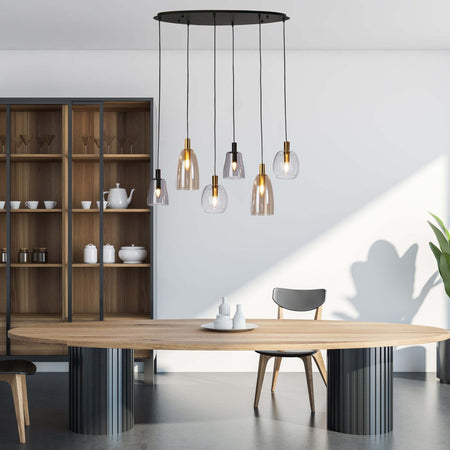 Lampadario-Classico-Divine-Acciaio-Nero-Vetro-6-Luci-E14