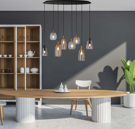 Lampadario-Classico-Divine-Acciaio-Nero-Vetro-8-Luci-E14
