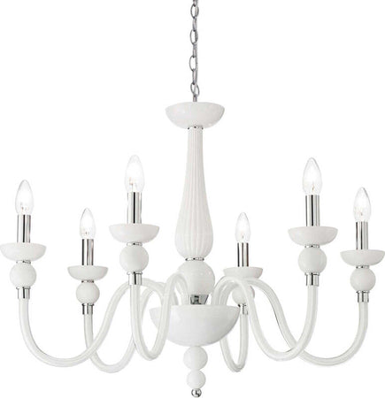 Lampadario-Classico-Doge-Vetro-Bianco-6-Luci-E14