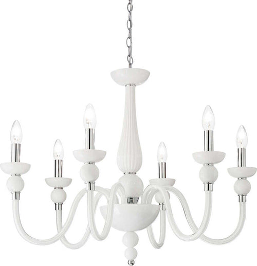 Lampadario-Classico-Doge-Vetro-Bianco-6-Luci-E14