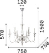 Lampadario-Classico-Doge-Vetro-Bianco-6-Luci-E14