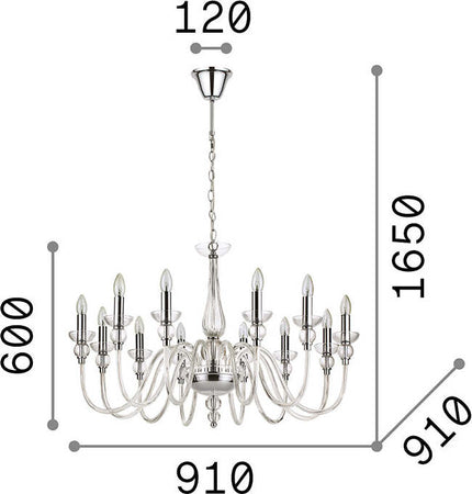 Lampadario-Classico-Doge-Vetro-Trasparente-12-Luci-E14