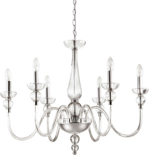 Lampadario-Classico-Doge-Vetro-Trasparente-6-Luci-E14