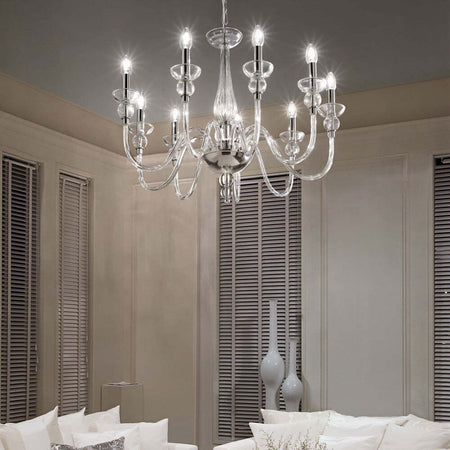 Lampadario-Classico-Doge-Vetro-Trasparente-9-Luci-E14