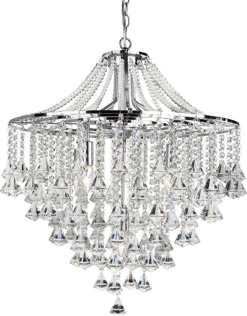 Lampadario-Classico-Dorchester-Acciaio-Cromo-Vetro-5-Luci-E14