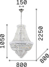 Lampadario-Classico-Dubai-Metallo-Cristallo-Cromo-24-Luci-E14