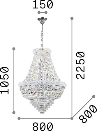 Lampadario-Classico-Dubai-Metallo-Cristallo-Cromo-24-Luci-E14