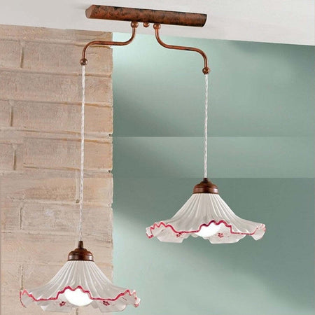 Lampadario-classico-Due-P-illuminazione-ANNA-S2M-E27-LED-ceramica-sospensione