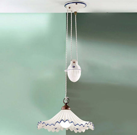 Lampadario-classico-Due-P-illuminazione-ANNA-SG-CP-E27-LED-metallo-ceramica-saliscendi