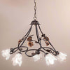 Lampadario-classico-Due-P-illuminazione-MATILDE-5-E14-LED-metallo-vetro-sospensione