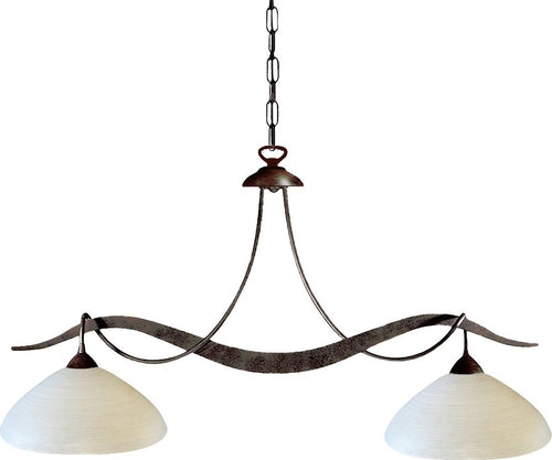 Lampadario-classico-Due-P-illuminazione-YOKE-2712-S2-E27-LED-testa-moro-vetro-bilanciere-lampada-soffitto