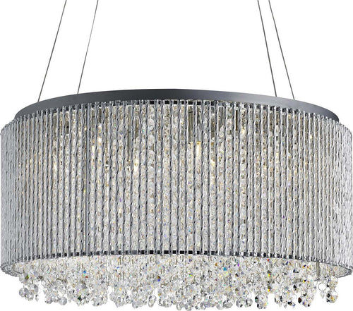 Lampadario-Classico-Elisa-I-Acciaio-Cromo-Vetro-Trasparente-8-Luci-G9