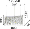 Lampadario-Classico-Elisir-Metallo-Cristallo-Ottone-6-Luci-G9-3W-3000K
