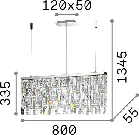 Lampadario-Classico-Elisir-Metallo-Cristallo-Ottone-6-Luci-G9-3W-3000K
