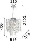 Lampadario-Classico-Evasione-Vetro-Cromo-10-Luci-G9-3W-3000K-Luce-Calda