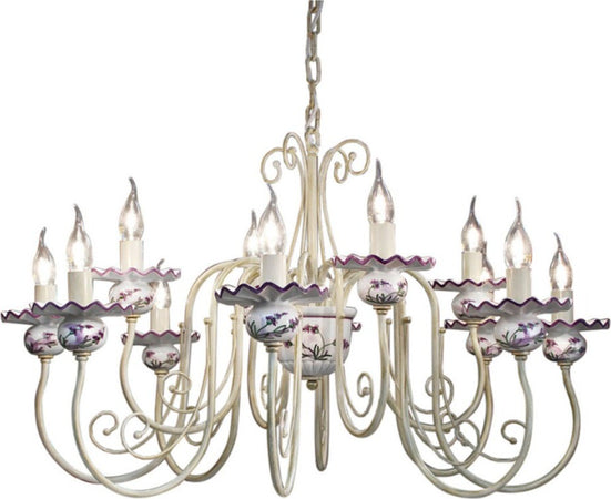 Lampadario-classico-Ferroluce-SANREMO-C410-12-E14-LED-ceramica-lampada-sospensione
