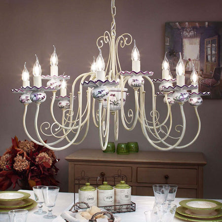 Lampadario-classico-Ferroluce-SANREMO-C410-12-E14-LED-ceramica-lampada-sospensione
