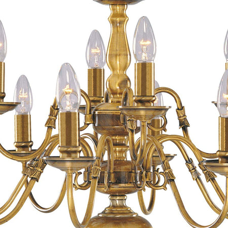 Lampadario-Classico-Fiammingo-Ottone-12-Luci-E14
