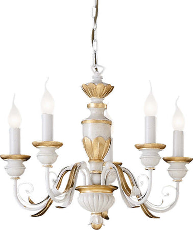 Lampadario-Classico-Firenze-Materie-Plastiche-Bianco-5-Luci-E14