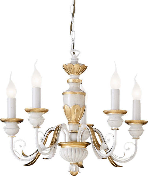 Lampadario-Classico-Firenze-Materie-Plastiche-Bianco-5-Luci-E14