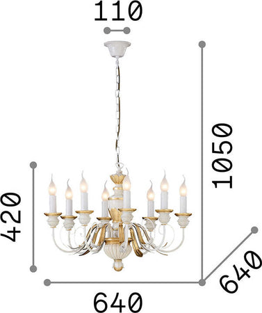 Lampadario-Classico-Firenze-Materie-Plastiche-Bianco-8-Luci-E14