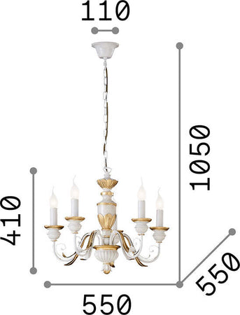 Lampadario-Classico-Firenze-Materie-Plastiche-Oro-5-Luci-E14