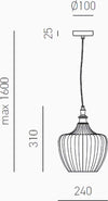 Lampadario-classico-Gea-Luce-CLEOFE-S10-E27-LED-vetro-ocra-lampada-sospensione