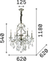 Lampadario-Classico-Gioconda-Metallo-Cristallo-Oro-6-Luci-E14