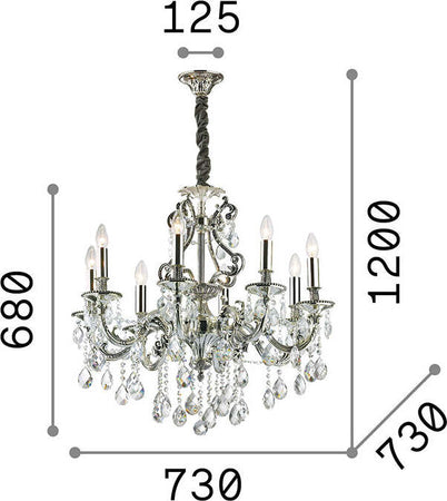 Lampadario-Classico-Gioconda-Metallo-Cristallo-Oro-8-Luci-E14