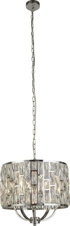 Lampadario-Classico-Gioiello-Acciaio-Cromo-Vetro-Trasparente-5-Luci-E14