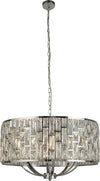 Lampadario-Classico-Gioiello-Acciaio-Cromo-Vetro-Trasparente-8-Luci-E14