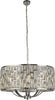 Lampadario-Classico-Gioiello-Acciaio-Cromo-Vetro-Trasparente-8-Luci-E14