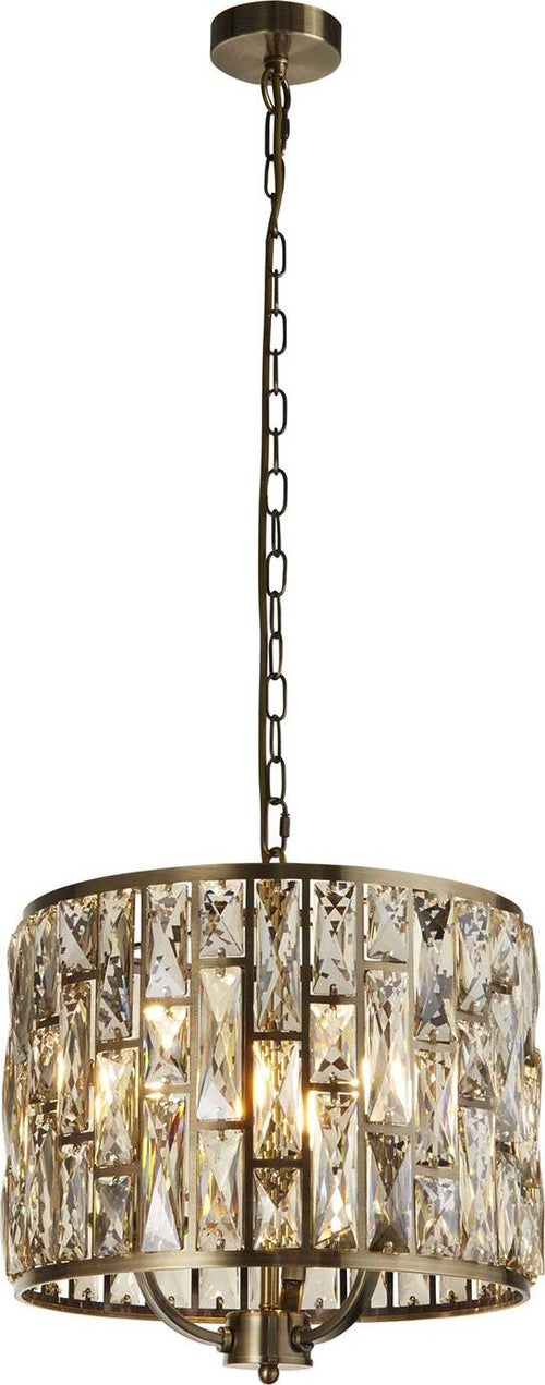 Lampadario-Classico-Gioiello-Acciaio-Ottone-Vetro-3-Luci-E14