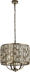 Lampadario-Classico-Gioiello-Acciaio-Ottone-Vetro-5-Luci-E14