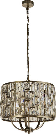 Lampadario-Classico-Gioiello-Acciaio-Ottone-Vetro-5-Luci-E14