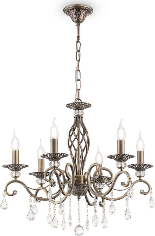 Lampadario-Classico-Grace-Metallo-Ottone-6-Luci