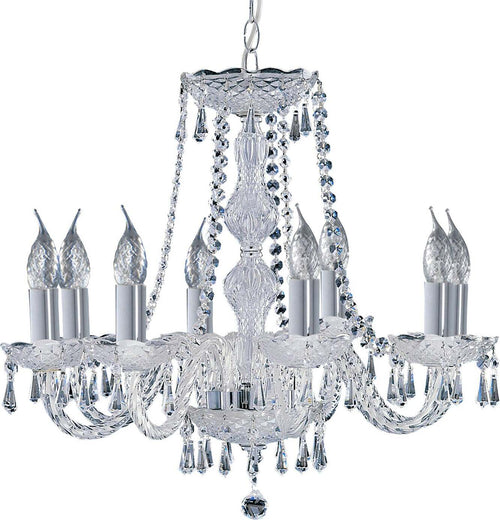 Lampadario-Classico-Hale-Acciaio-Cromo-Vetro-Trasparente-8-Luci-E14