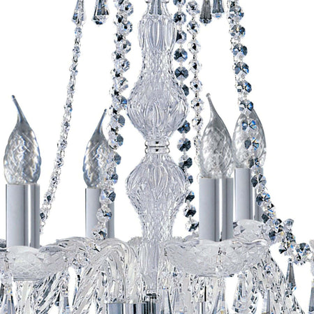 Lampadario-Classico-Hale-Acciaio-Cromo-Vetro-Trasparente-8-Luci-E14