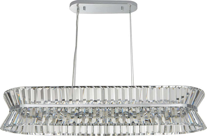 Lampadario-Classico-I-Quartieri-Alti-Acciaio-Cromo-Vetro-Trasparente-10-Luci-G9